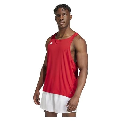 adidas men's adizero essentials running singlet s team power red 2