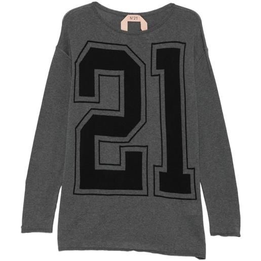 Nº21 abito con stampa - grigio