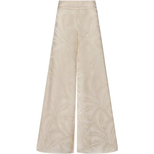 Johanna Ortiz musical palm-jacquard wide-leg trousers - toni neutri