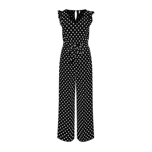 ONLY onltina s/l v-neck frill jumpsuit jrs onltina s/l v-neck frill jumpsuit jrs (confezione da 1), nero, s