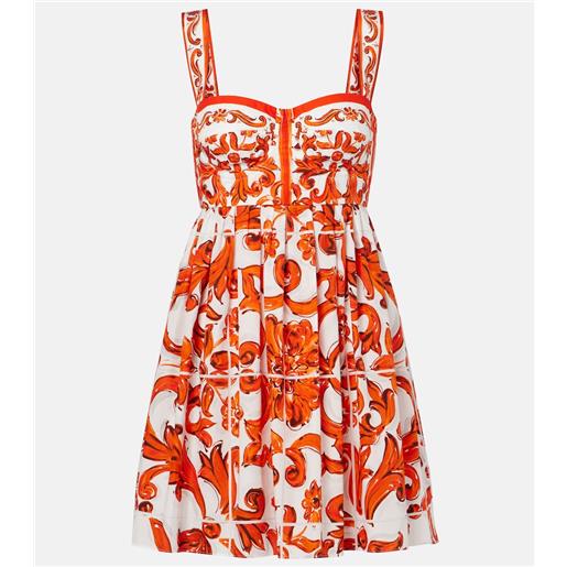 Dolce&Gabbana abito corto majolica in popeline di cotone