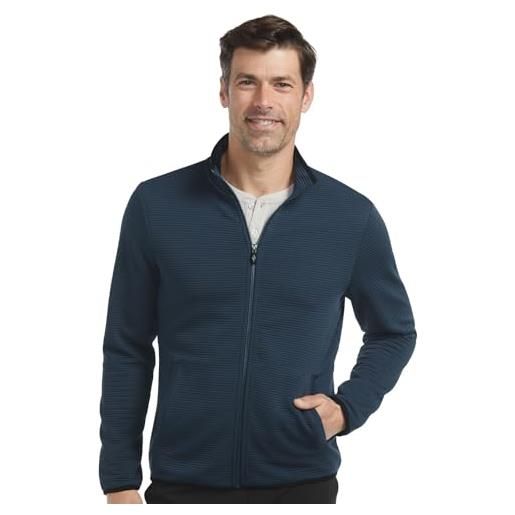 Skechers the hoodless hoodie ottoman jacket maglione cardigan, blu/rosso, s uomo