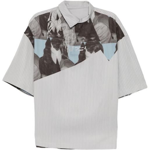 CROQUIS polo con stampa grafica - grigio