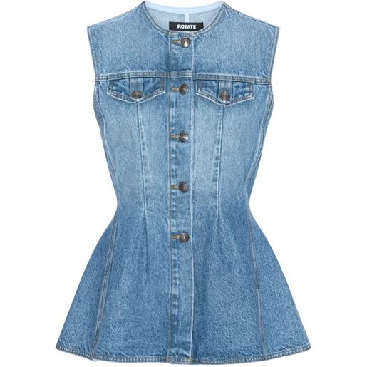 ROTATE BIRGER CHRISTENSEN gilet denim svasato - blu