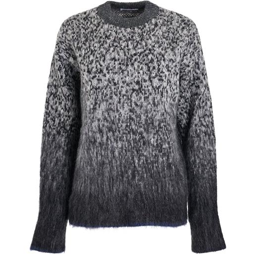 Off-White maglione arrow con intarsi - grigio