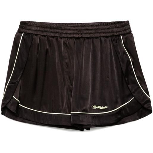 Off-White shorts con logo ricamato - marrone