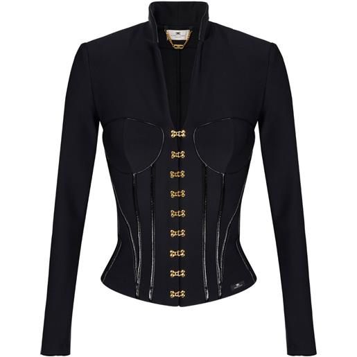 Elisabetta Franchi giacca con dettaglio corsetto - nero