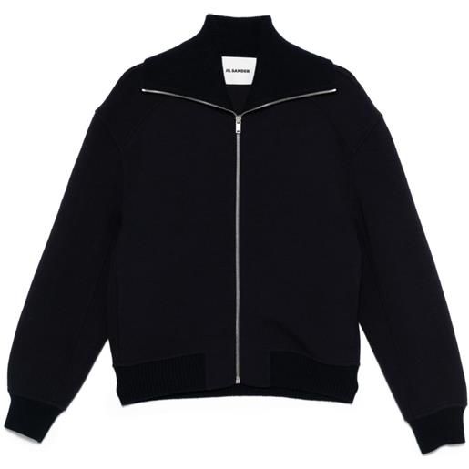 Jil Sander giacca con zip - blu