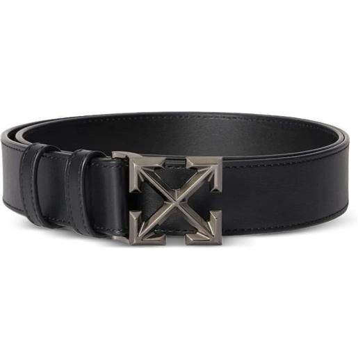 Off-White cintura arrow in pelle - nero