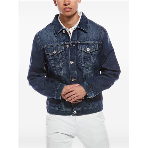 Brunello Cucinelli giacca denim con bottoni - blu