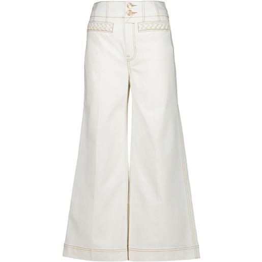 ZIMMERMANN roselight braided-detail jeans - bianco