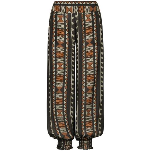 Johanna Ortiz nareem geometric-print tapered trousers - verde