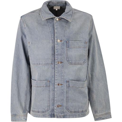 A.P.C. giacca denim con tasche applicate - blu