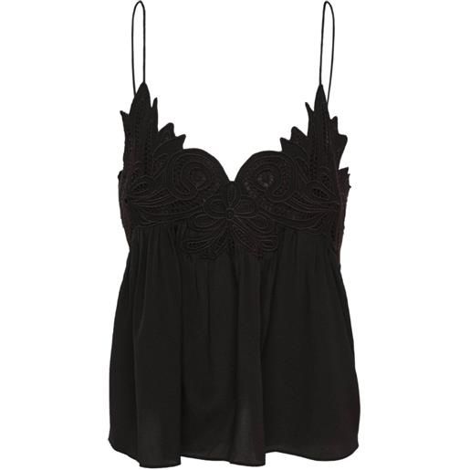 Ulla Johnson top rosie con applicazione - nero