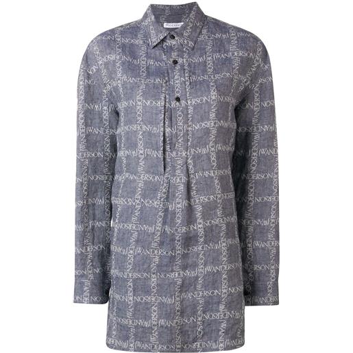 JW Anderson camicia-tunica da donna con stampa logo - blu