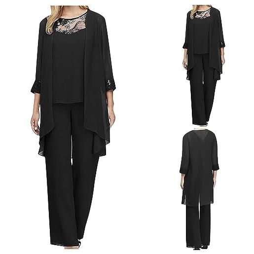 Huoghebg completo da donna 3 pezzi chiffon slim fit business blazer d'affari elegante ufficio cappotto giacca e pantaloni e crop top donna set donna giacca da donna a maniche lunghe elegante abbigliamento