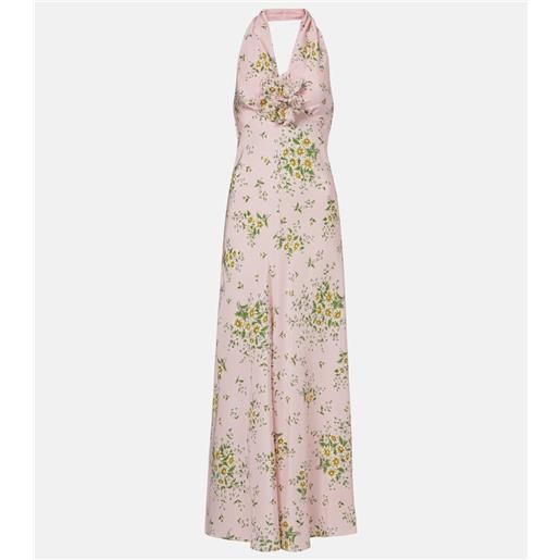 Rodarte abito lungo in crêpe di seta floreale
