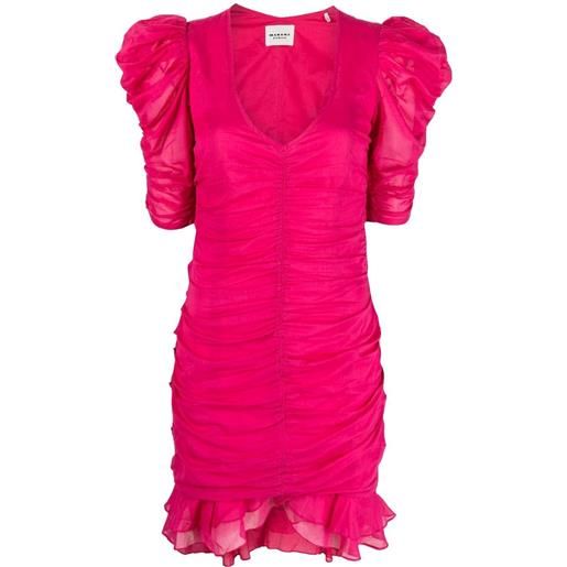 MARANT ÉTOILE abito corto sireny con maniche a palloncino - rosa