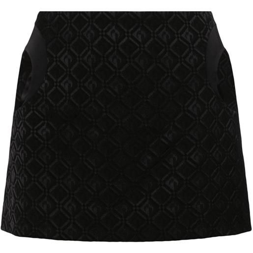 Marine Serre mini. Gonna moon diamant effetto jacquard - nero
