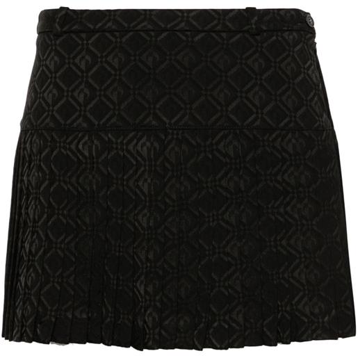 Marine Serre minigonna moon diamond jacquard - nero