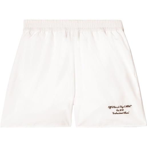 Off-White shorts con ricamo - bianco
