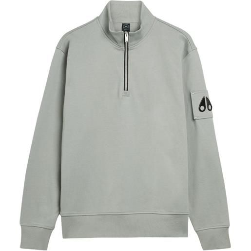 Moose Knuckles felpa hartsfield con mezza zip - verde