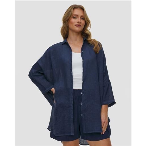 120% Lino camicia in lino a maniche lunghe da donna 120% Lino