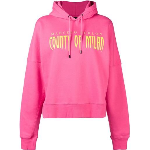 COUNTY OF MILAN felpa con cappuccio 'modernist' - rosa