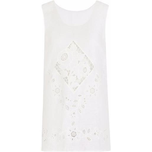 Dolce & Gabbana tunica con ricamo - bianco