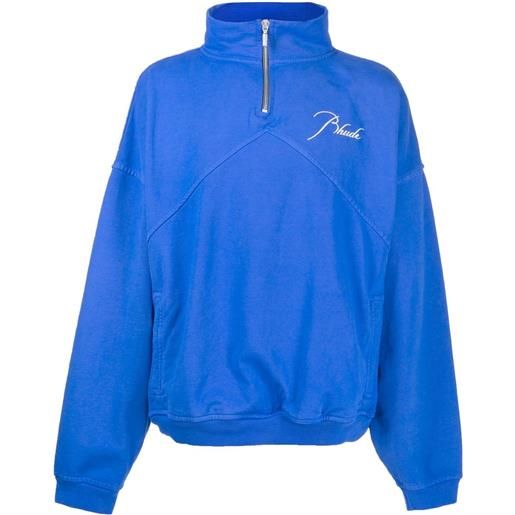 RHUDE felpa con ricamo - blu