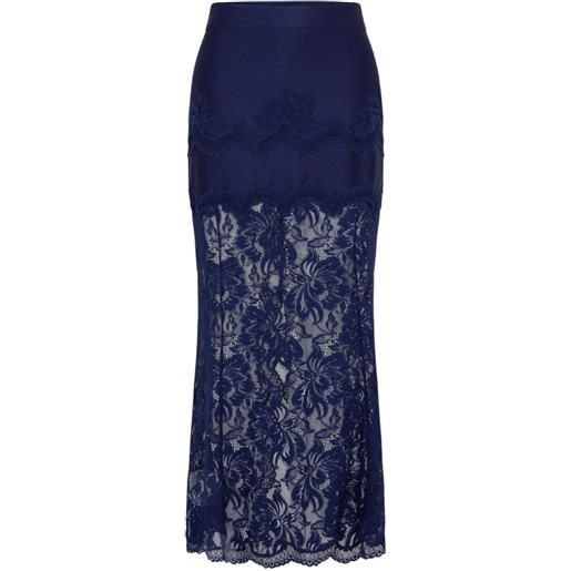 Rabanne gonna midi con inserti - blu