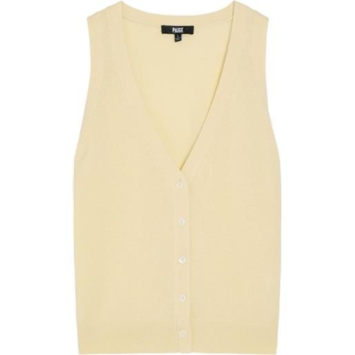 PAIGE gilet anika con scollo a v - giallo