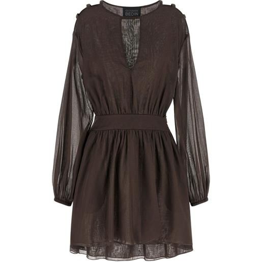 Giovanni Bedin abito corto asimmetrico con cut-out - marrone