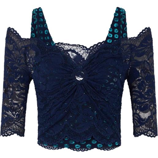 Rabanne top con effetto trompe-l'oeil - blu