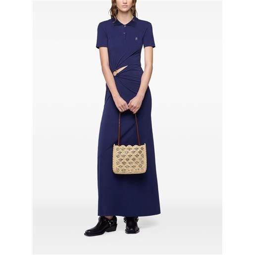 Rabanne abito lungo con colletto polo - blu