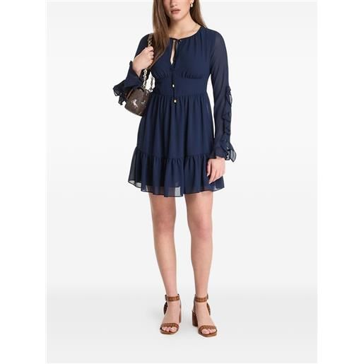 Michael Kors abito corto con ruches - blu