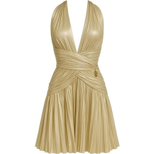 BABYLON abito corto babylon in tessuto laminato oro