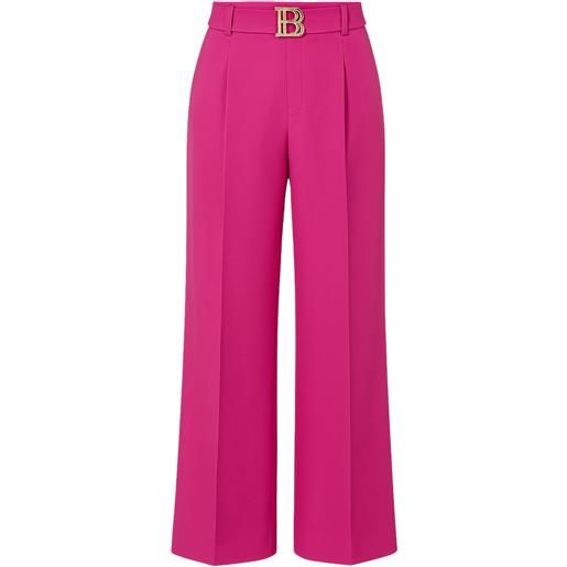 BABYLON pantalone in raso elegante over con logo metallico dorato - babylon