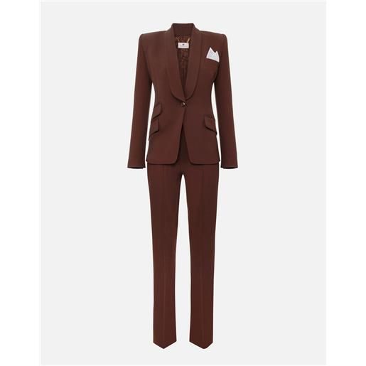 Elisabetta franchi tailleur in crêpe colore coffee