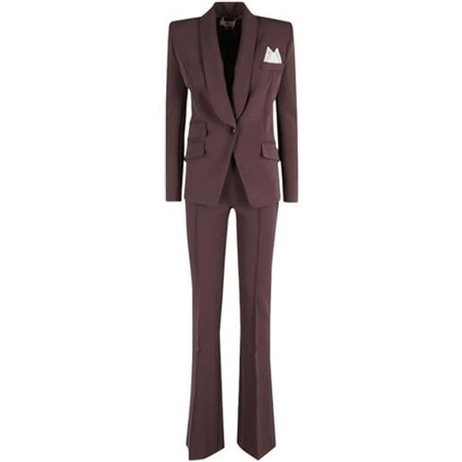 Elisabetta franchi tailleur in crêpe colore merlot