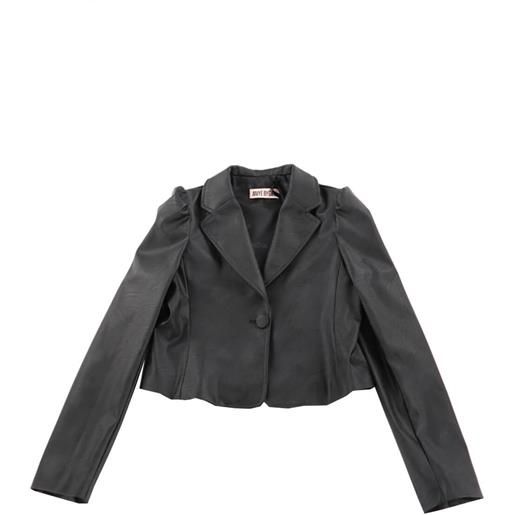 Aniye By Girl aniye by giacca bambina in ecopelle con collo rever, nero