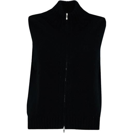 Camilla Clodel cardigan donna smanicato in cashmere, nero
