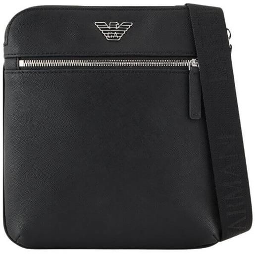 Emporio Armani borsa uomo messenger piattina, nero