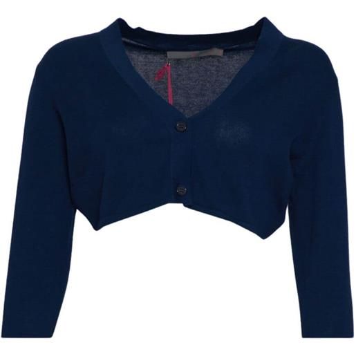 19.70 cardigan donna cropped, blu navy