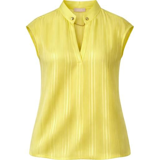Liu Jo blusa donna in chiffon smanicata, limone