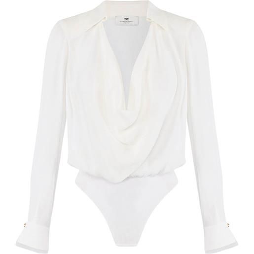 Elisabetta Franchi body donna in georgette, avorio