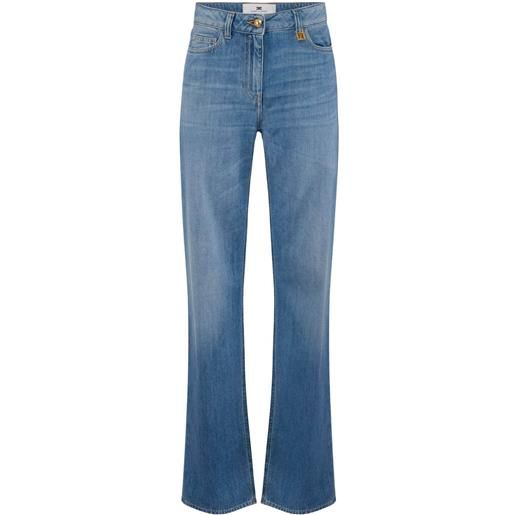 Elisabetta Franchi jeans donna vita bassa a palazzo, denim