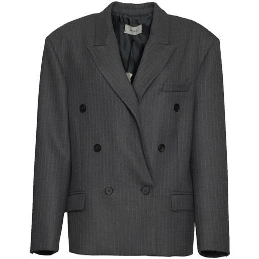 Vicolo giacca donna in fantasia rigata, grigio