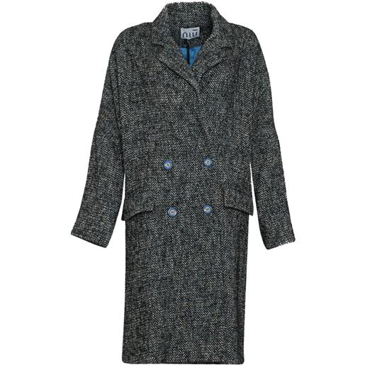 Niù niu caban donna in bouclè doppiopetto, fantasia