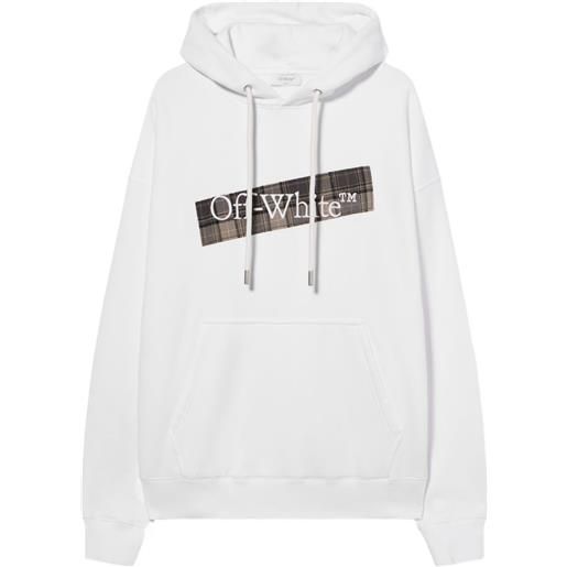 Off-White felpa diagonal con cappuccio - bianco